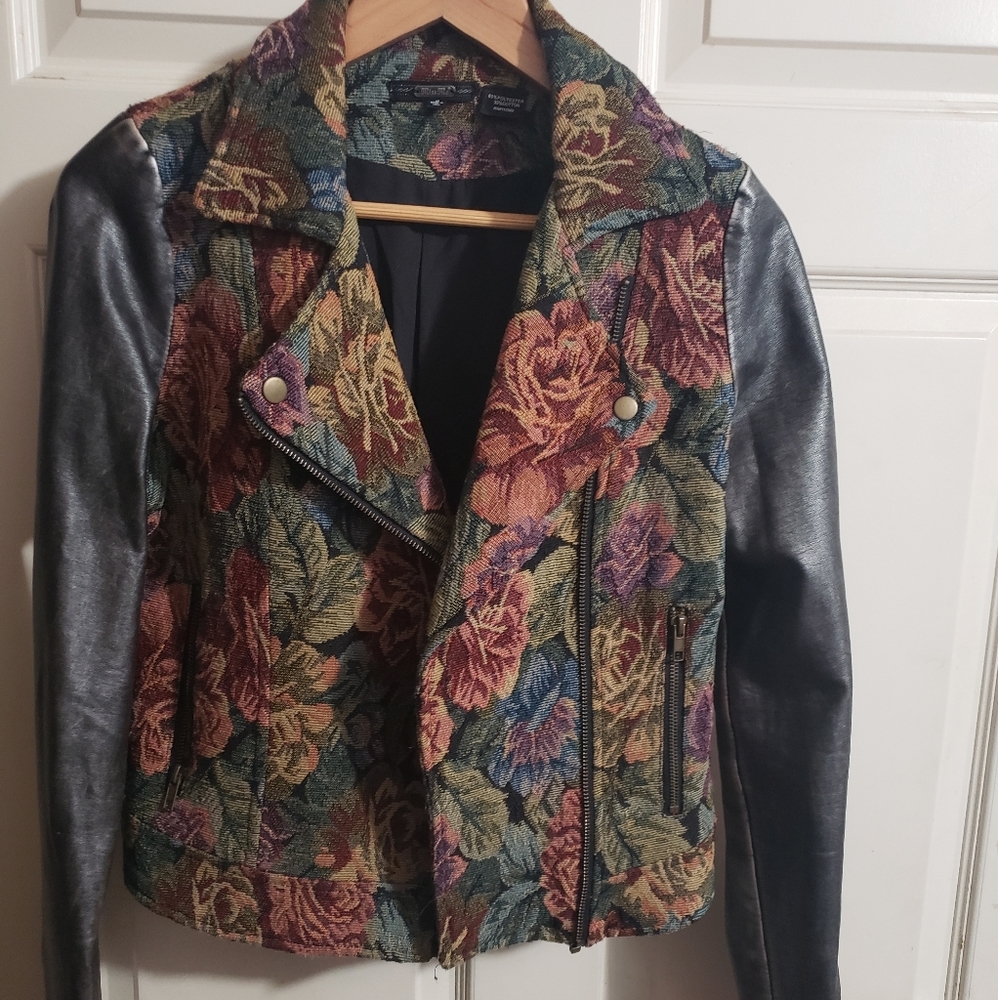 Patterned moto jacket